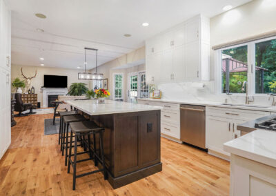 Beautiful Kitchen Design Improvements including brighter cabinets and counter tops including island