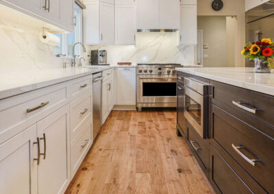 Kitchen Layout and Flooring with large counters and working space