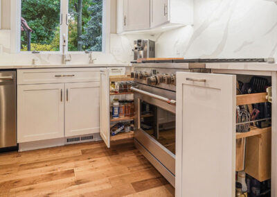 Improved Kitchen Storage Options offer much greater capacity and convenience after the renovation