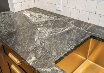 Close view of new textured countertops