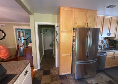 Pontiac Kitchen Before 5 - refrigerator, storage, hallway